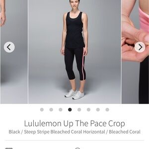 Lululemon Up The Pace Crop  size 6 Great conditions, capri